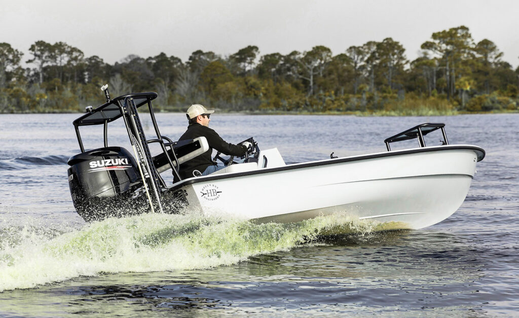 Floyd Skiff 10 WT cutting through chop