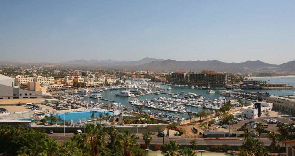 Aerial view of fishing marina Cabo San Lucas, Mexico