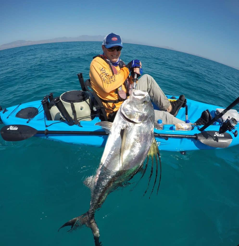 saltwater kayak fishing Baja's central Sea of Cortez near Loreto