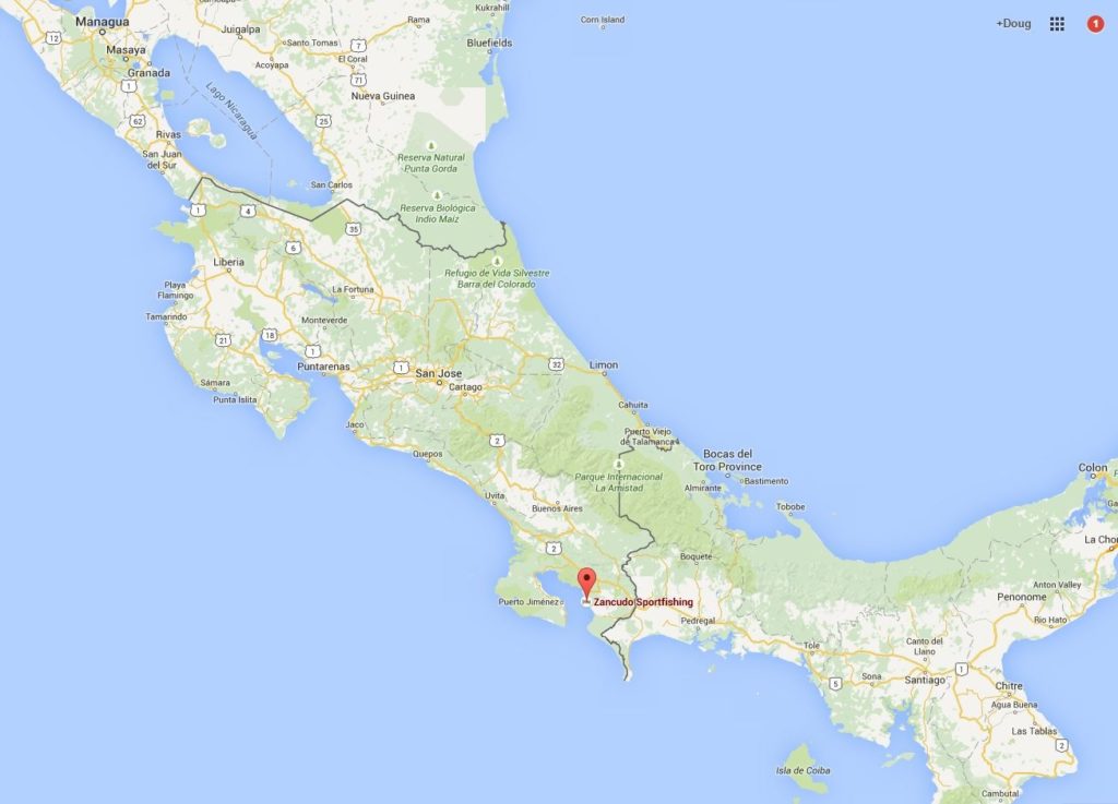 Location map, Zancudo, Costa Rica