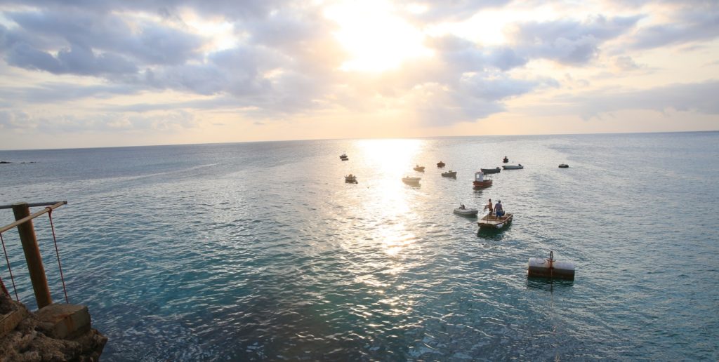 Ascension Island - small boats at anchor