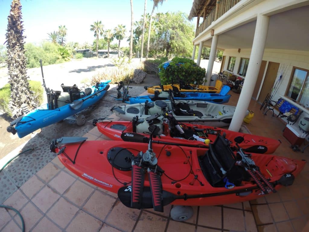 saltwater kayak fishing Baja's central Sea of Cortez near Loreto
