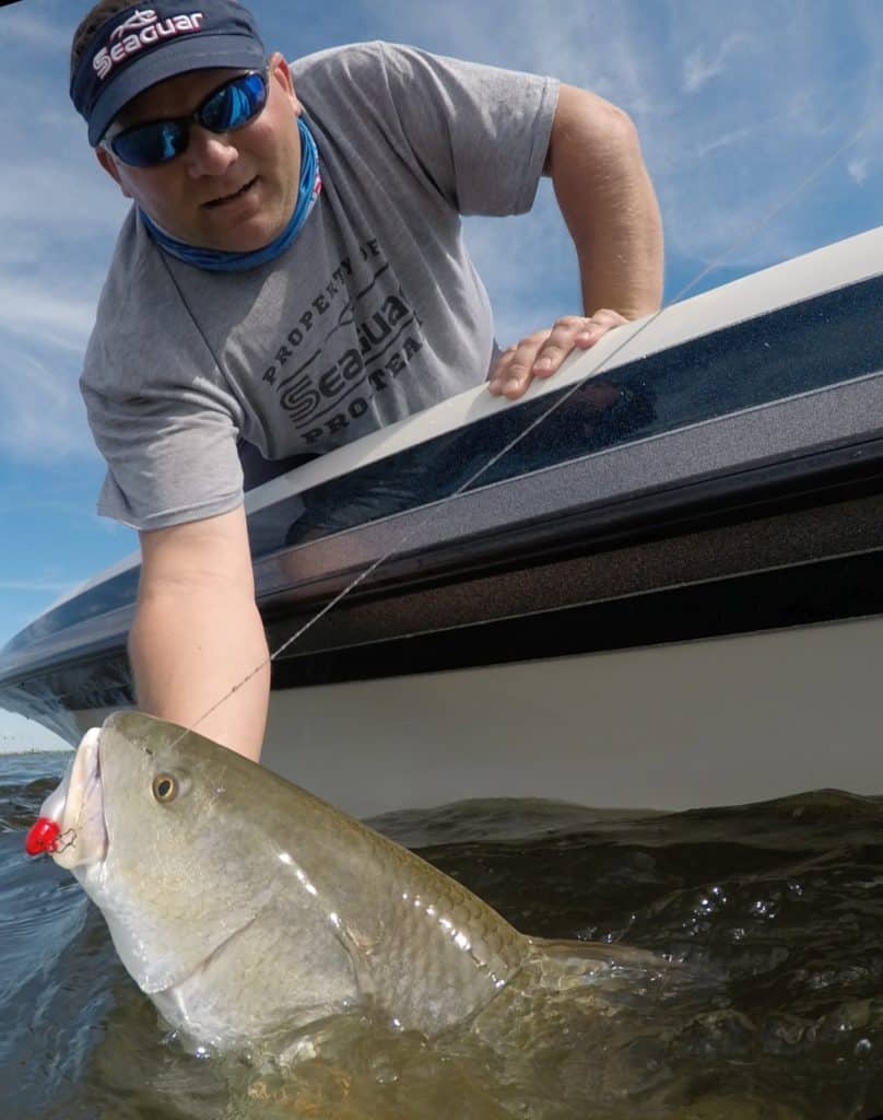 Louisiana redfish free for all — landing a bull