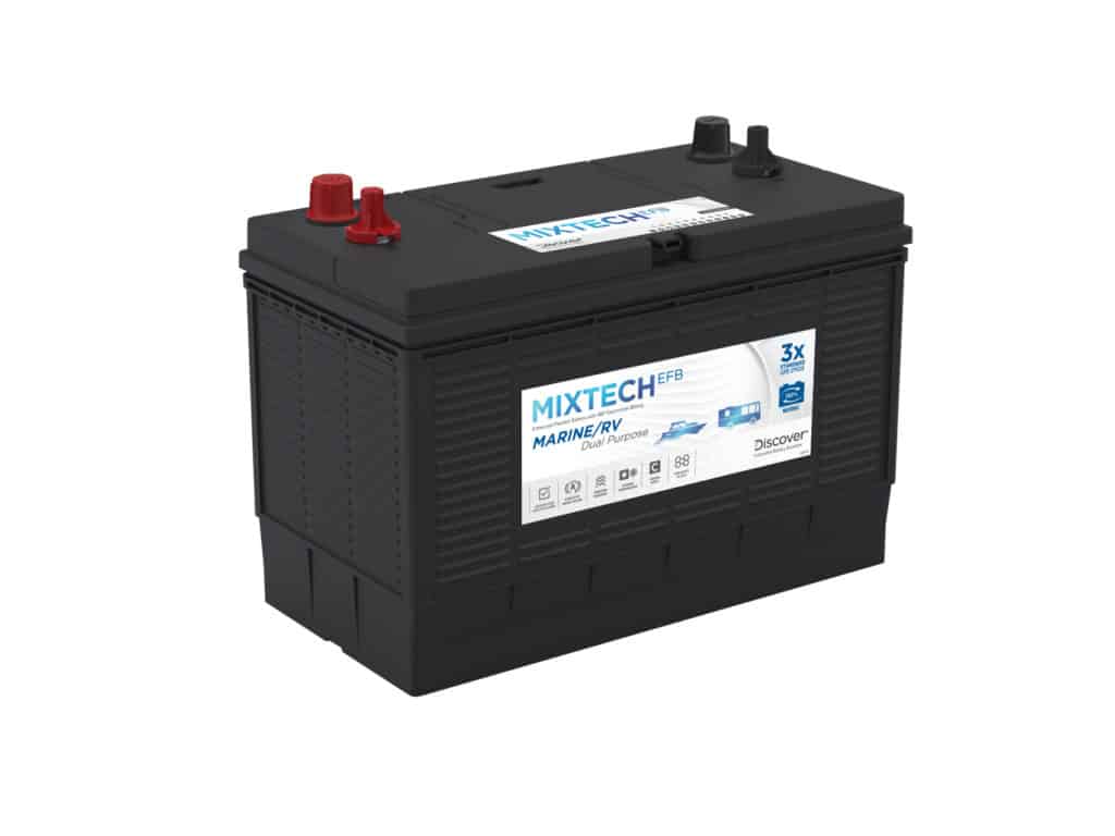 Mixtech marine battery for a boat