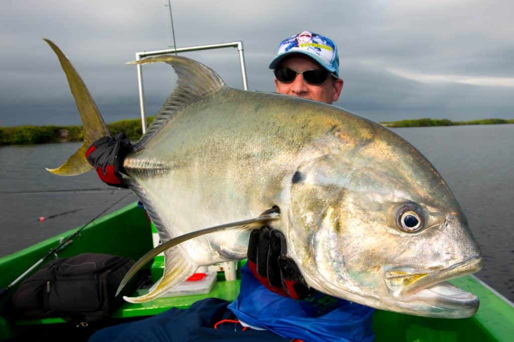 Fishing Gabon on the west African coast - a longfin jack