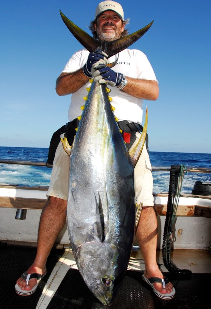 biggest tuna yellowfin fishing Mauritius Reunion Island