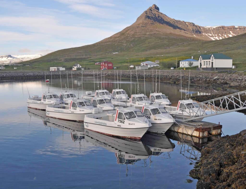 Saltwater fishing boats for rent Sudavik Iceland