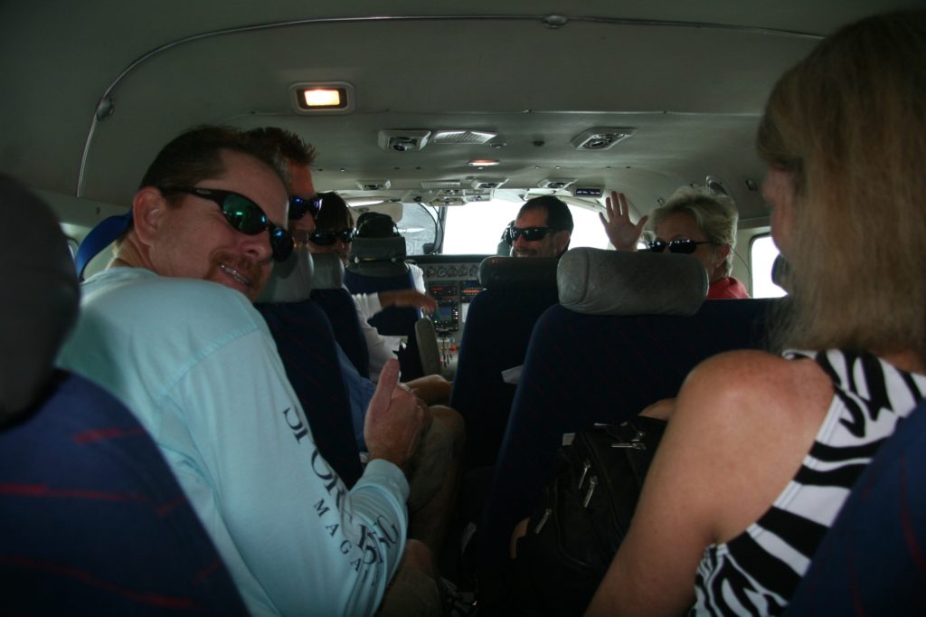 Fishermen in small airplane