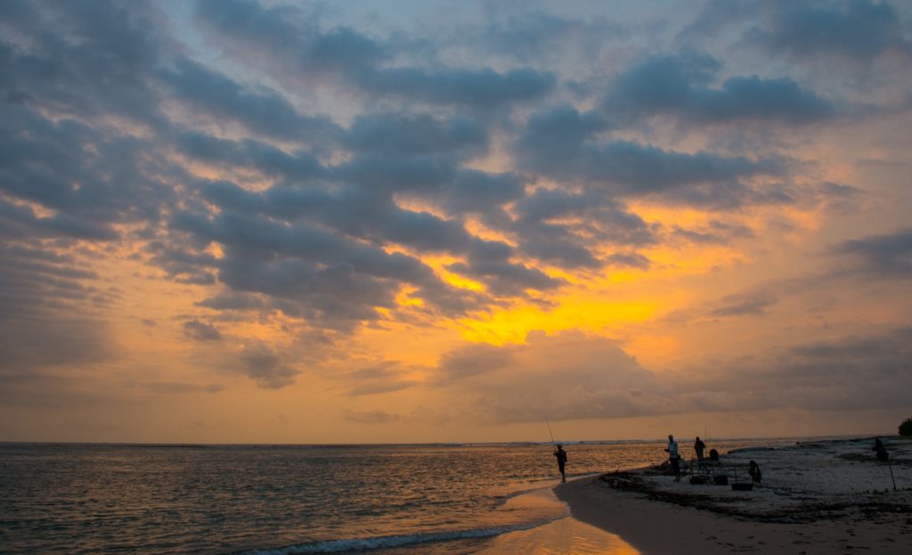Fishing Gabon on the west African coast - dusk on the edge of the Atlantic