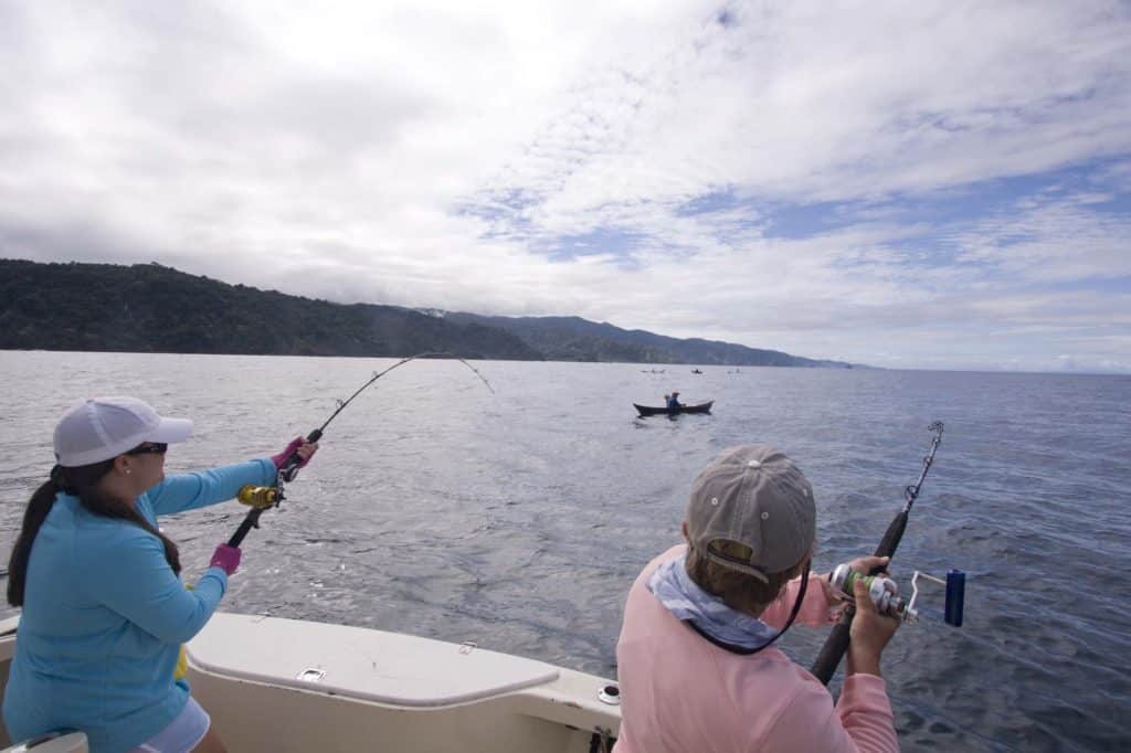 Lady anglers fishing Panama
