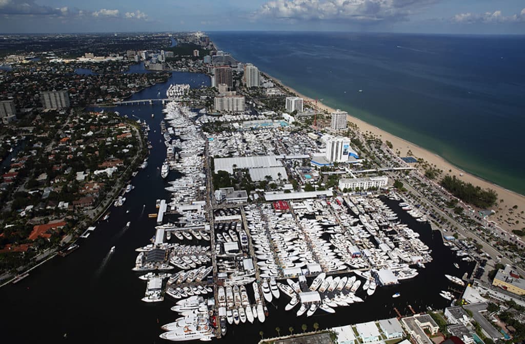 Overhead shot of the Fort Lauderdale Boat Show