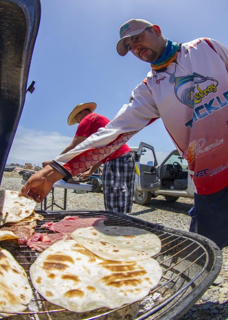 Kayak fishing Cedros Island, Baja -- shore lunch