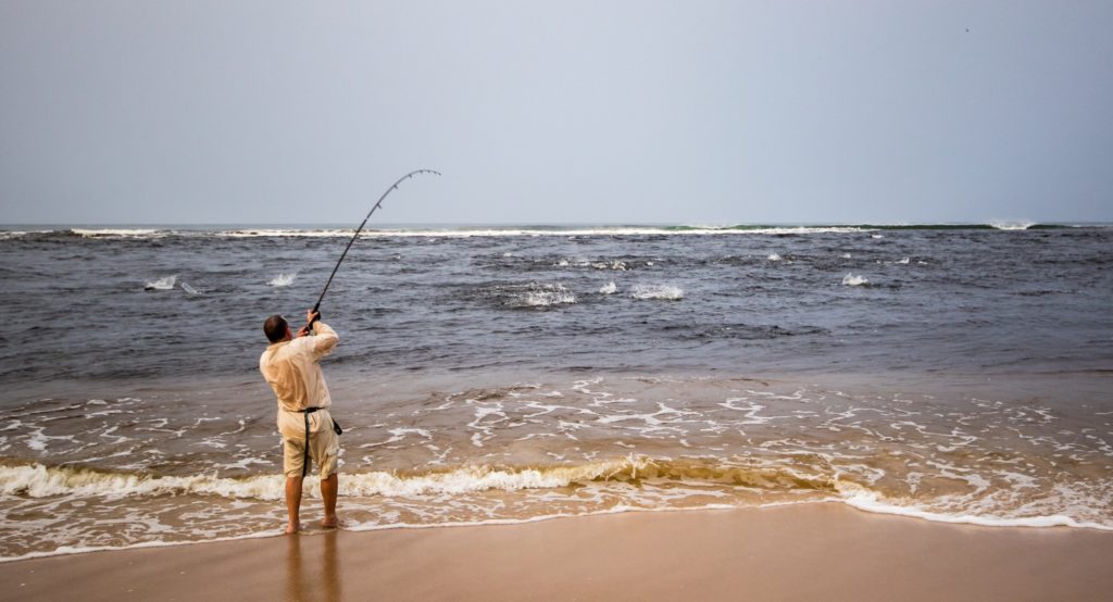 Fishing Gabon's Breathtaking Beaches - feeding frenzy off the beach