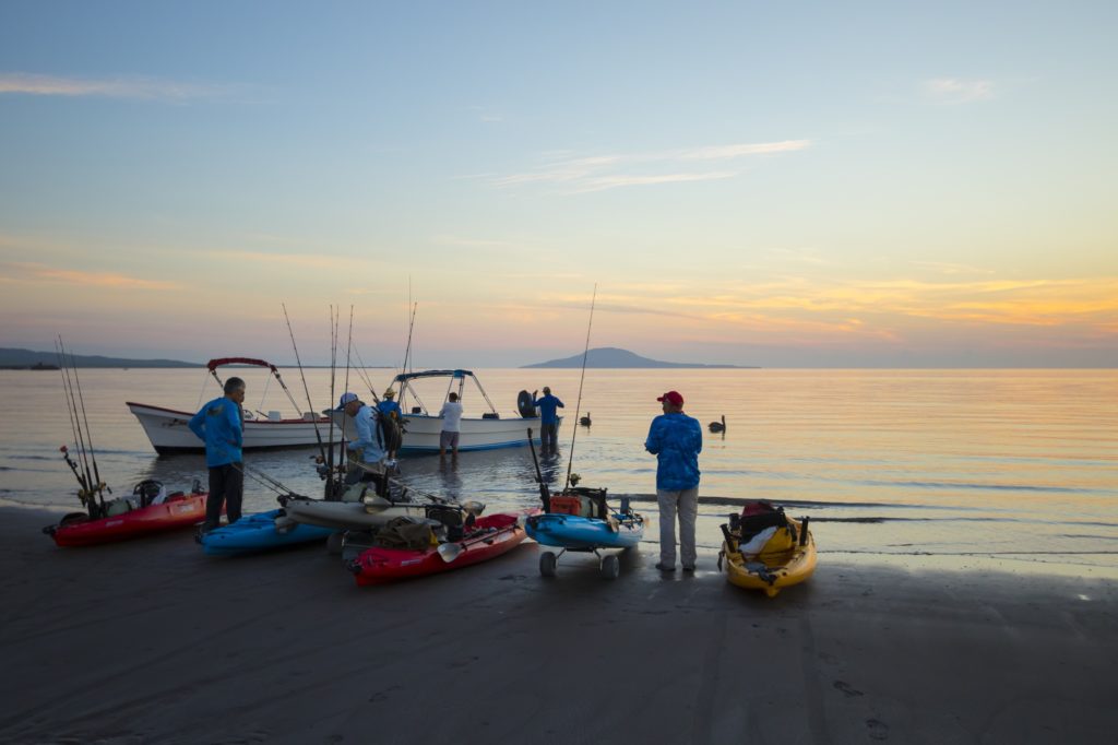 saltwater kayak fishing Baja's central Sea of Cortez near Loreto