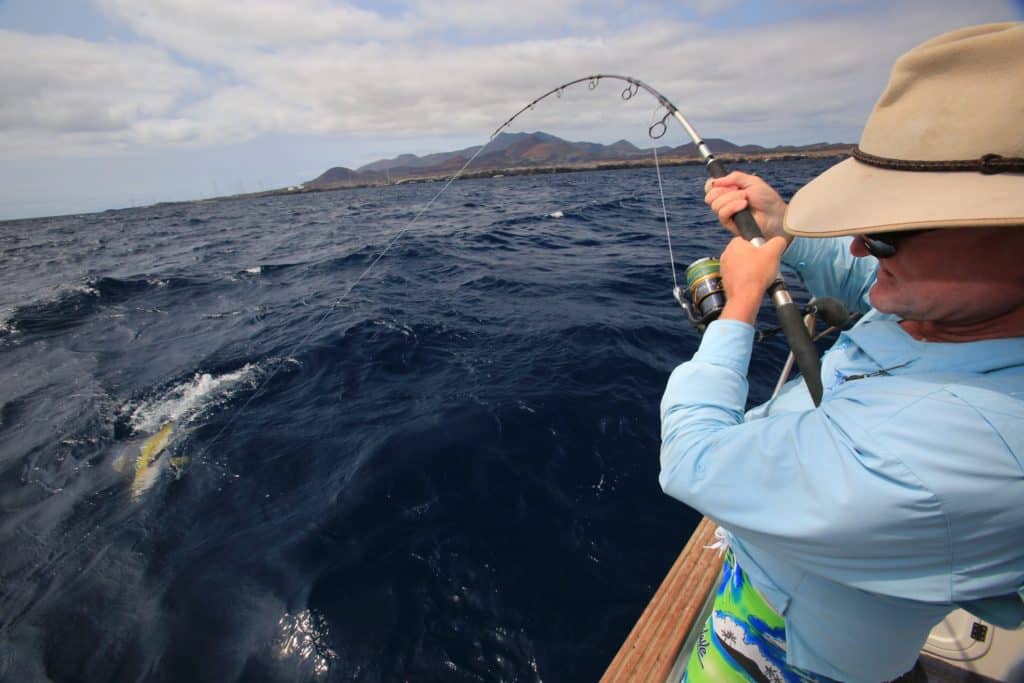 Ascension Island - battling a yellowfin tuna