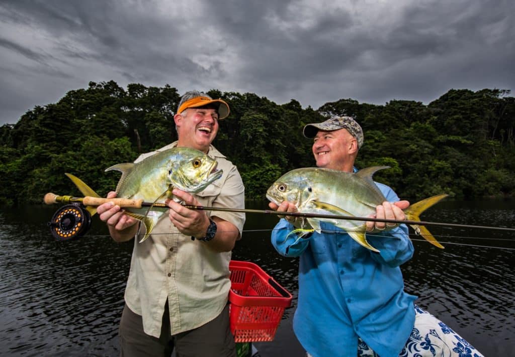Fishing Gabon's Breathtaking Beaches - two fish on fly tackle
