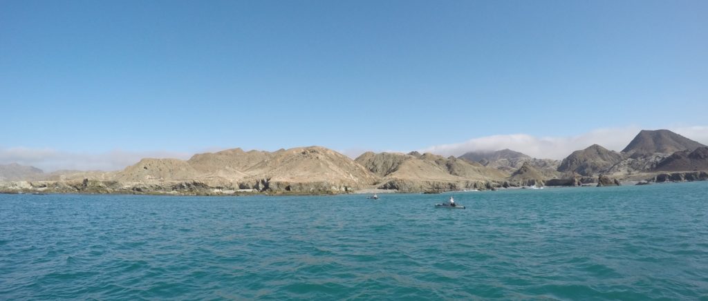 Kayak fishing Cedros Island, Baja -- kayak anglers explore the coast