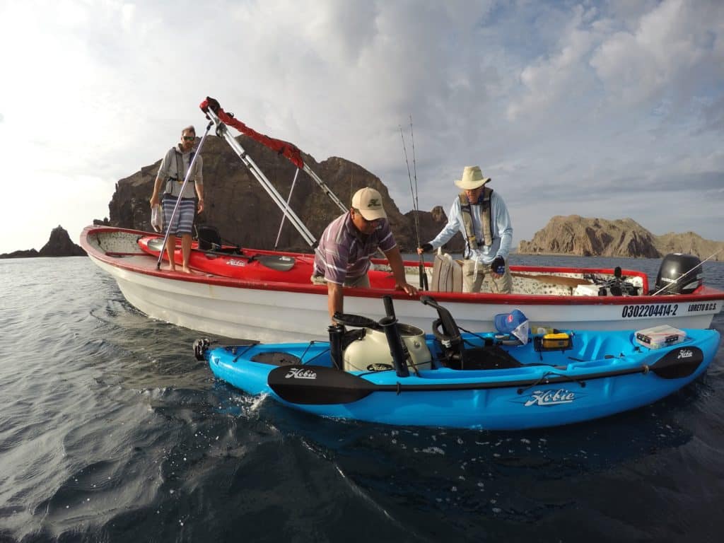 saltwater kayak fishing Baja's central Sea of Cortez near Loreto