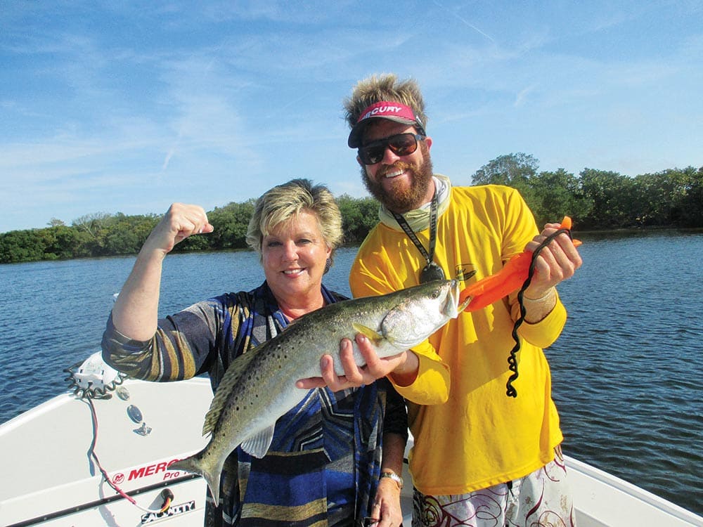 Holding up large trout