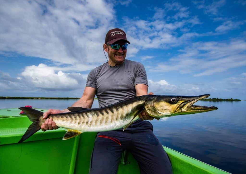 Fishing Gabon's Breathtaking Beaches - a barracuda in a lagoon