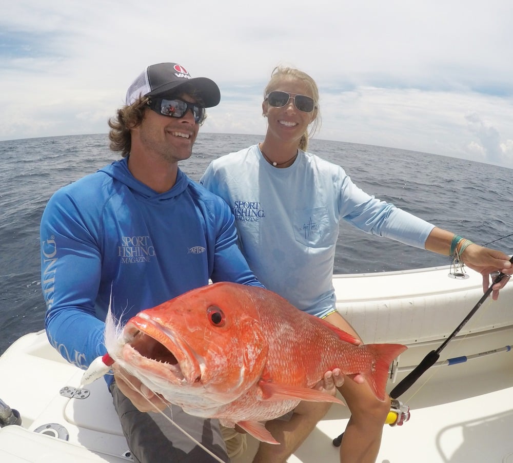 Big Gulf of Mexico red snapper on a Williamson Arrowhead jig