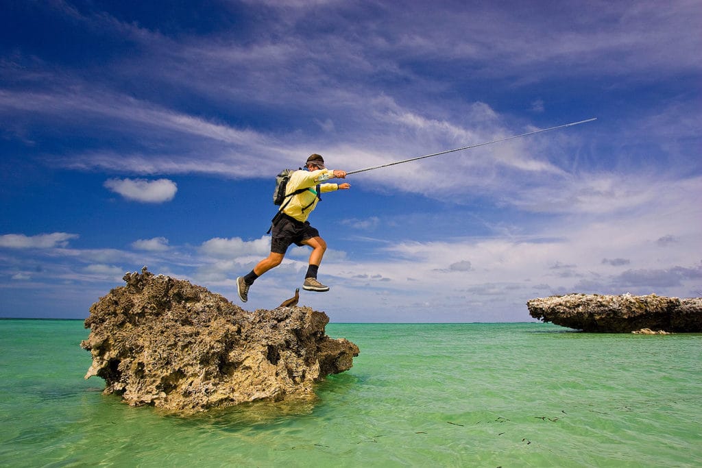 Dazzling fishing photography of Henry Gilbey - rock hopping in an Indian Ocean atoll