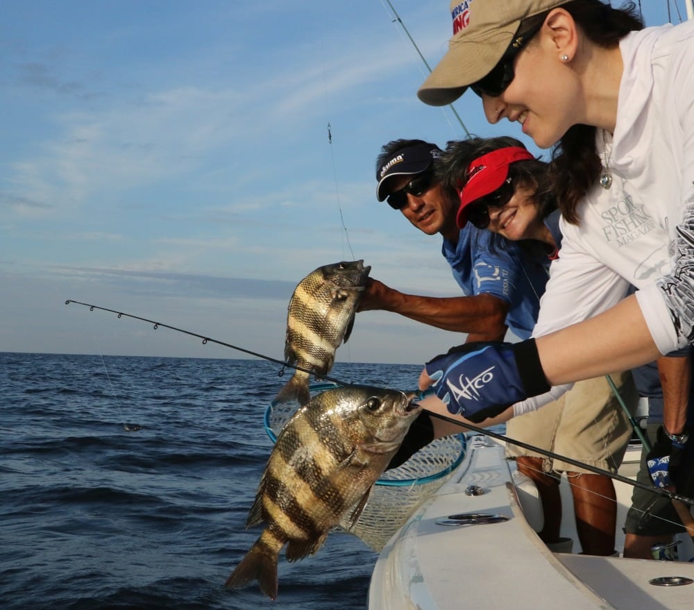 Catching sheepshead off the coast of MIssissippi