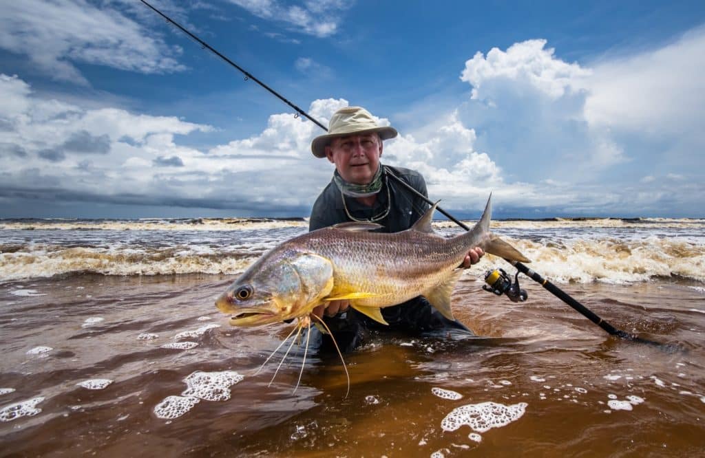 Fishing Gabon's Breathtaking Beaches - a giant African threadfin