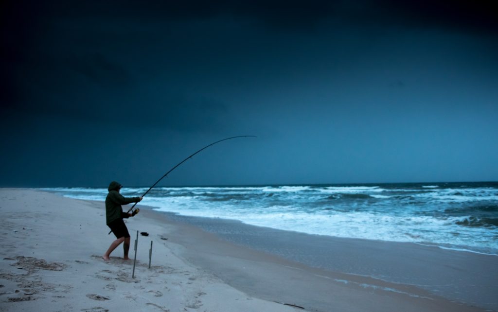 Fishing Gabon on the west African coast - storm over the Atlantic
