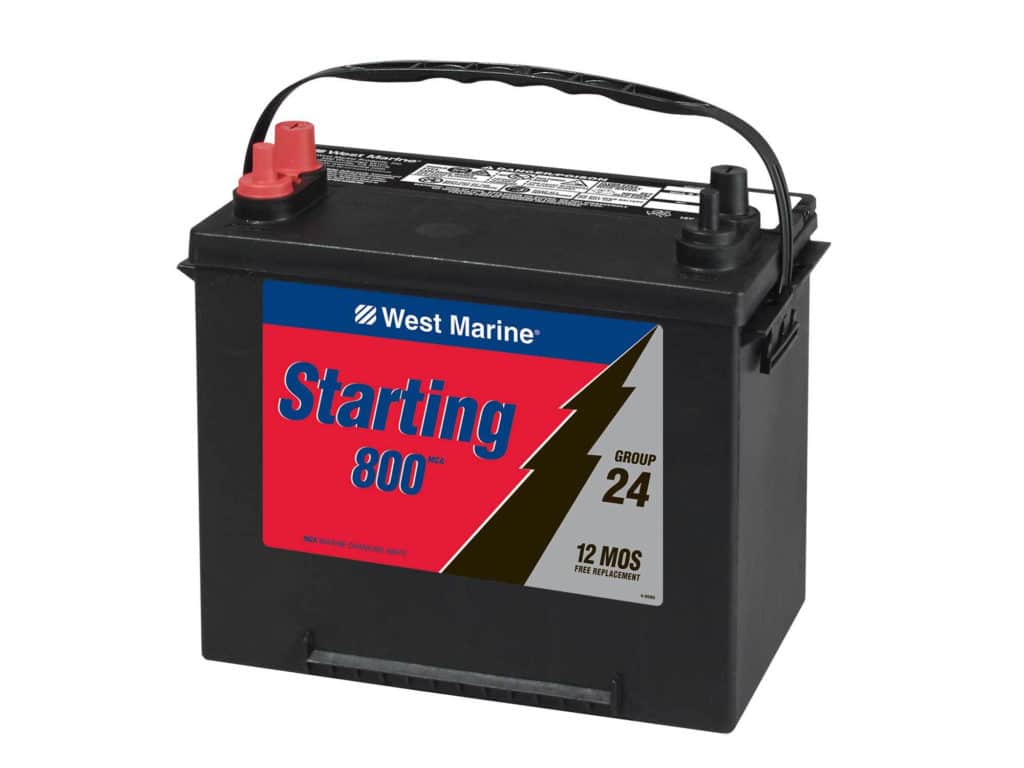 Starter battery that's sized properly for a boat