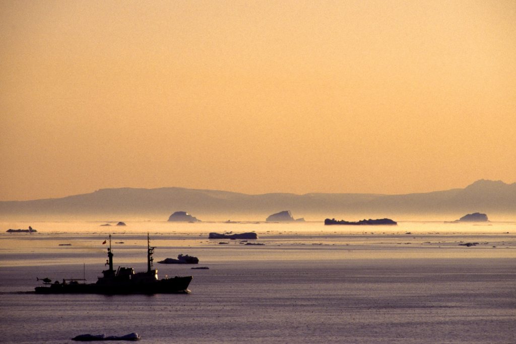 Coast Guard vessel icy mist Illulissat