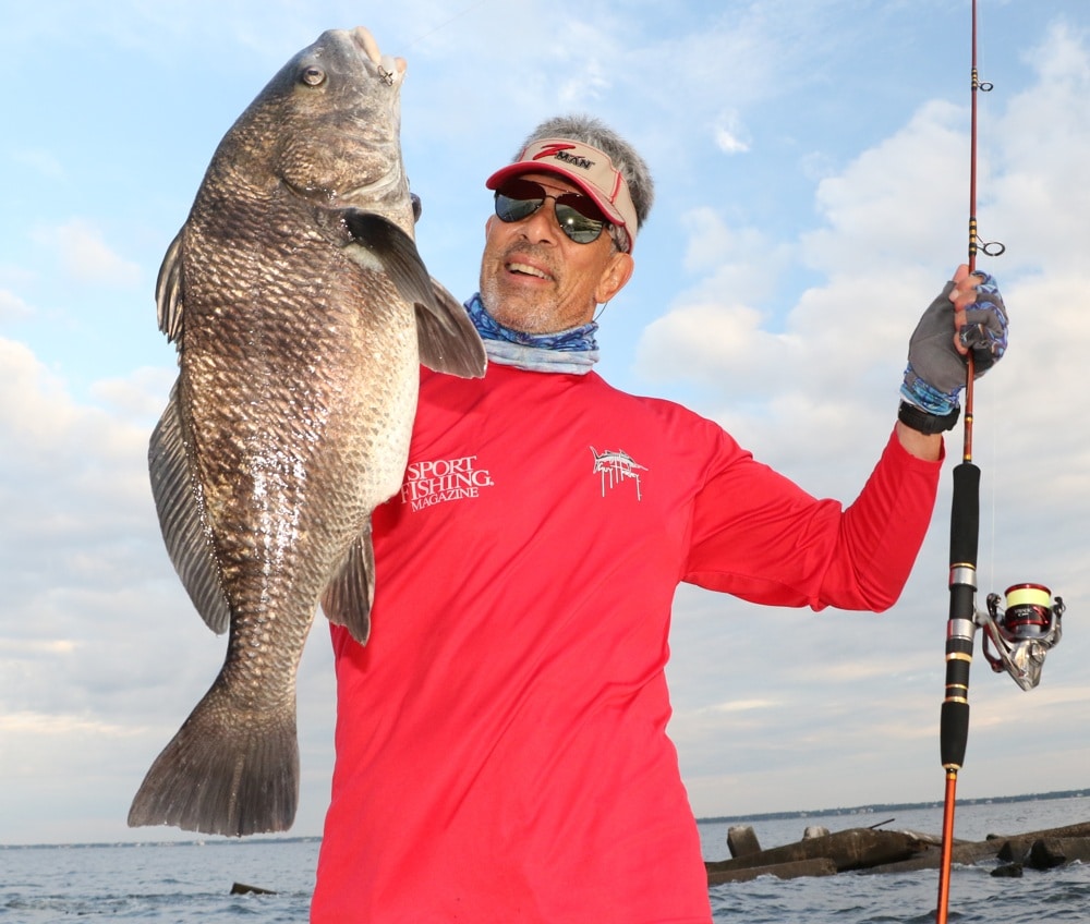 The author catches a black drum