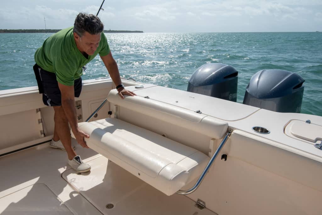 Transom seating on a Grady-White