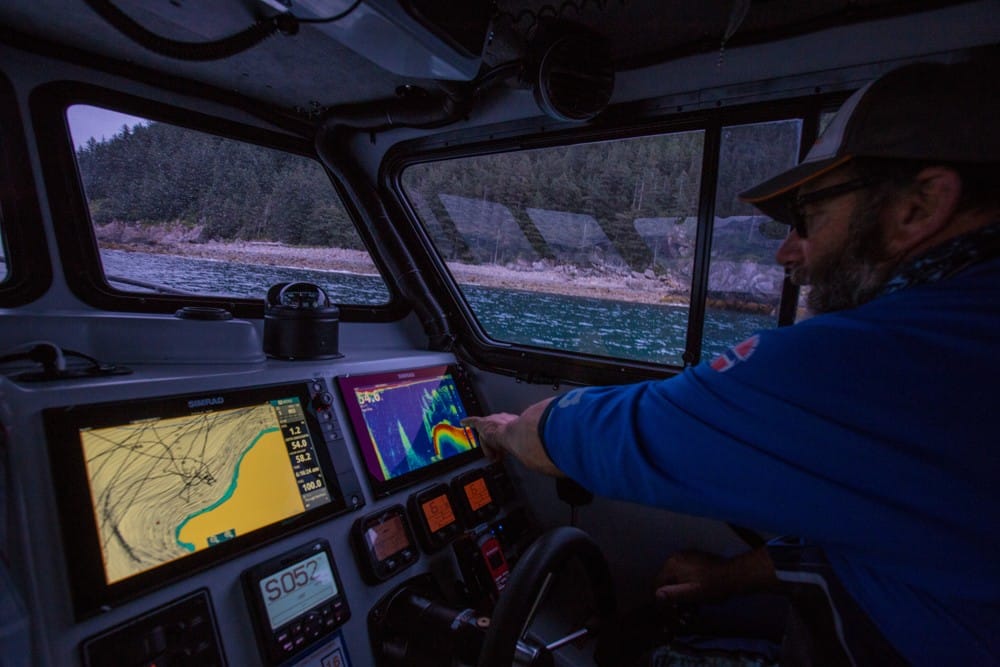 Capt. Andy Mezirow at the helm