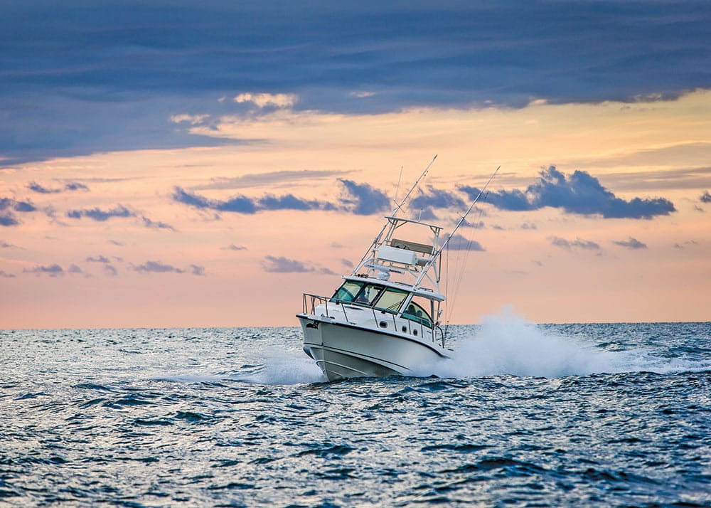 Walk-around boat offshore