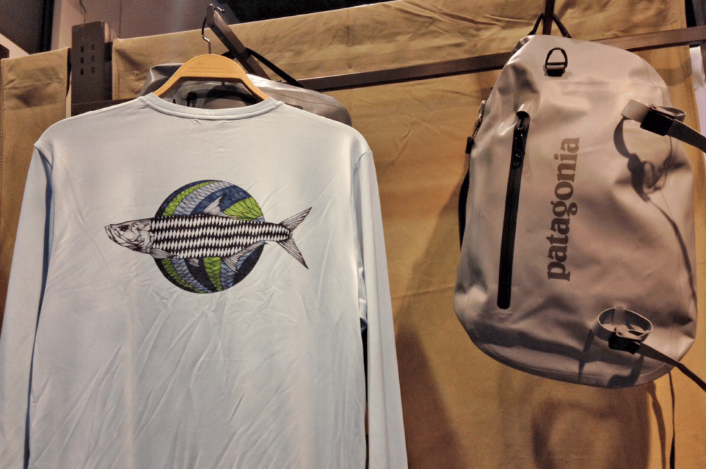 Patagonia Tarpon Graphic Tech Fish Tee and Stormfront Roll Top Pack