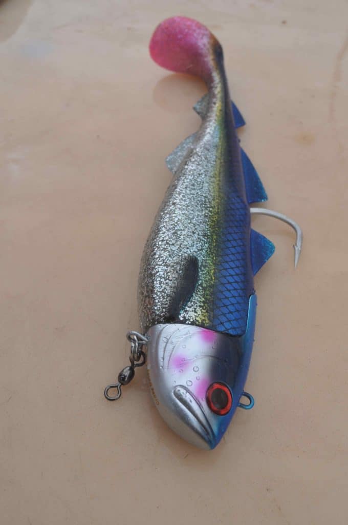 Large shad saltwater fishing lure