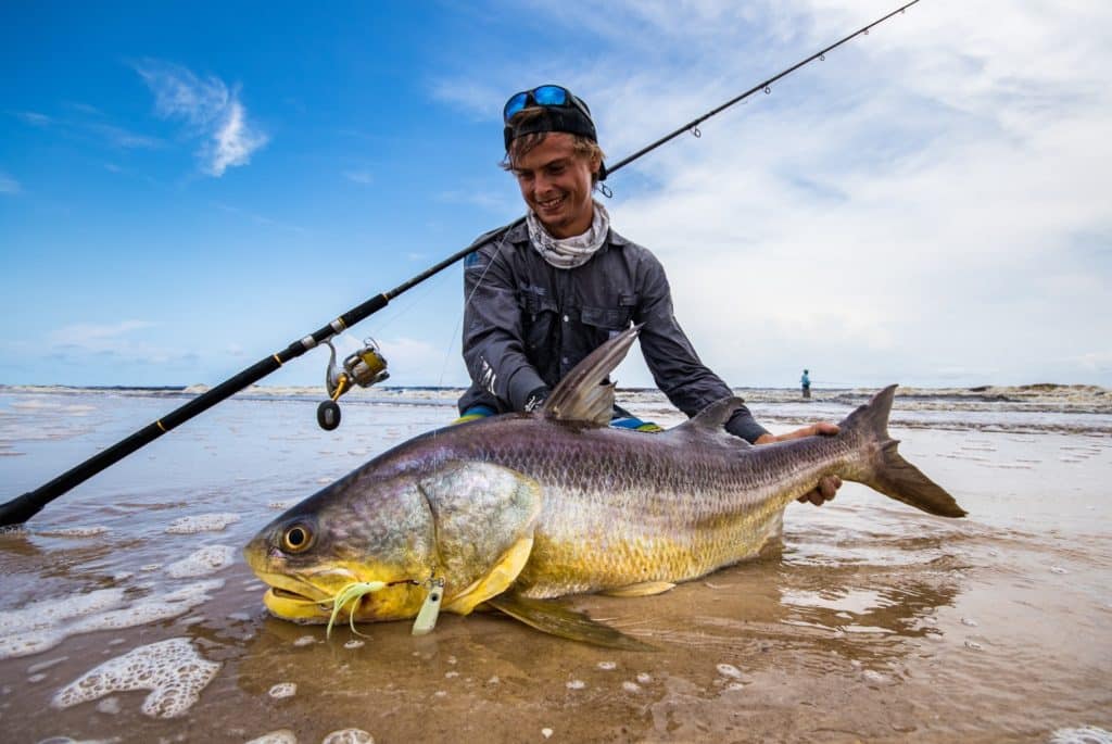 Fishing Gabon's Breathtaking Beaches - a giant African threadfin