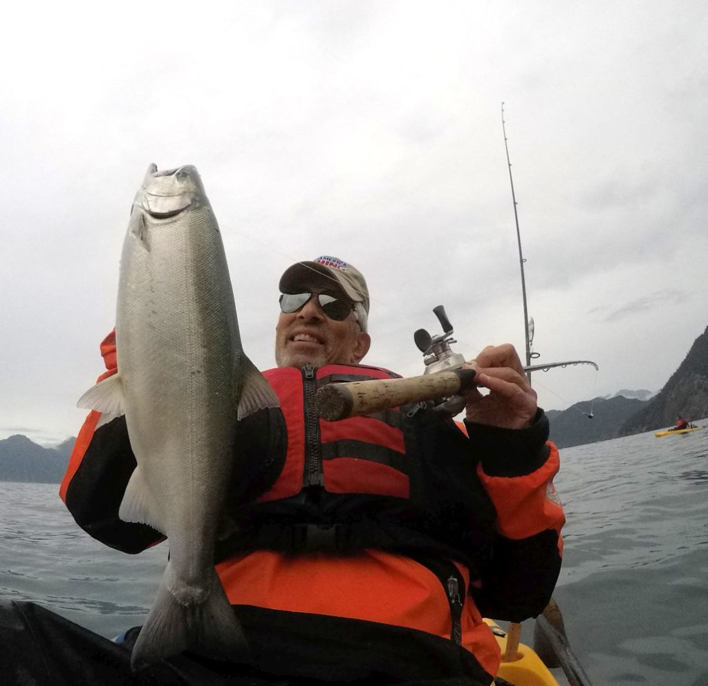 The author catches another salmon