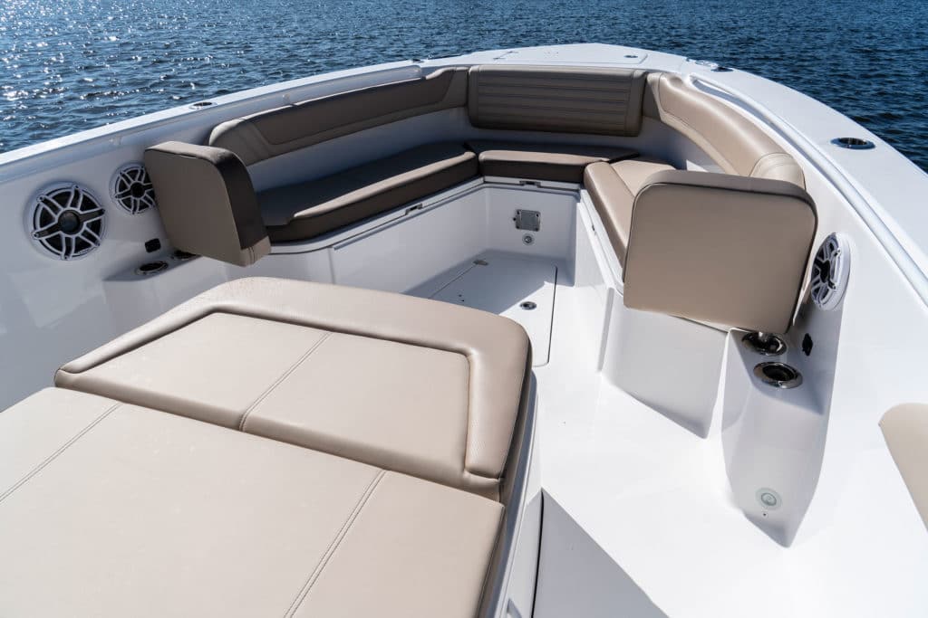 Bow seating on the EdgeWater 340CC