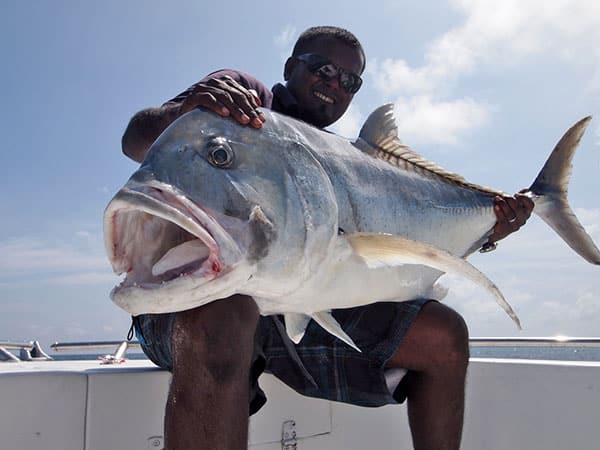 Giant trevally fishing photo