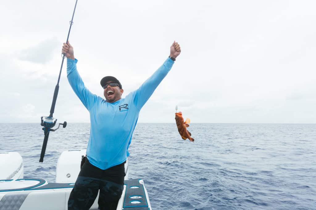 Catching fish in the Bahamas