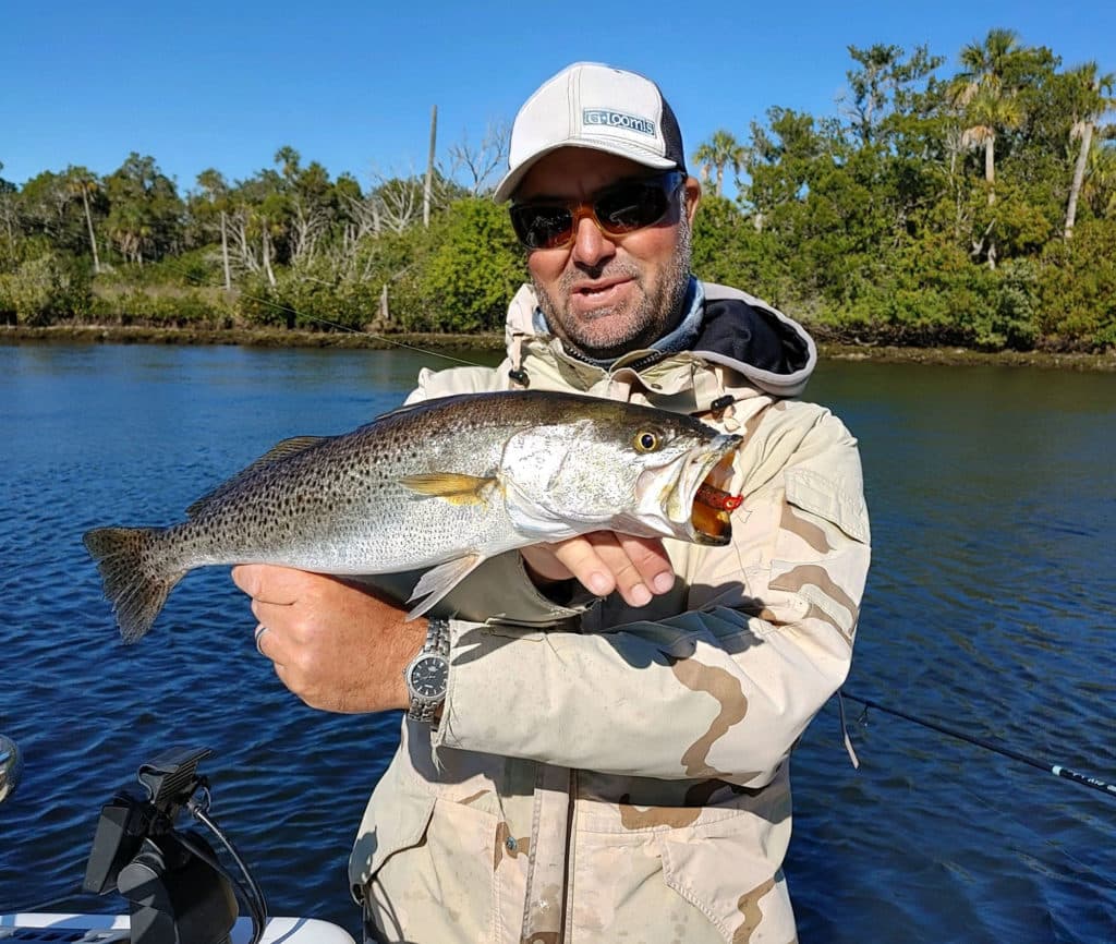 Large trout caught in the winter