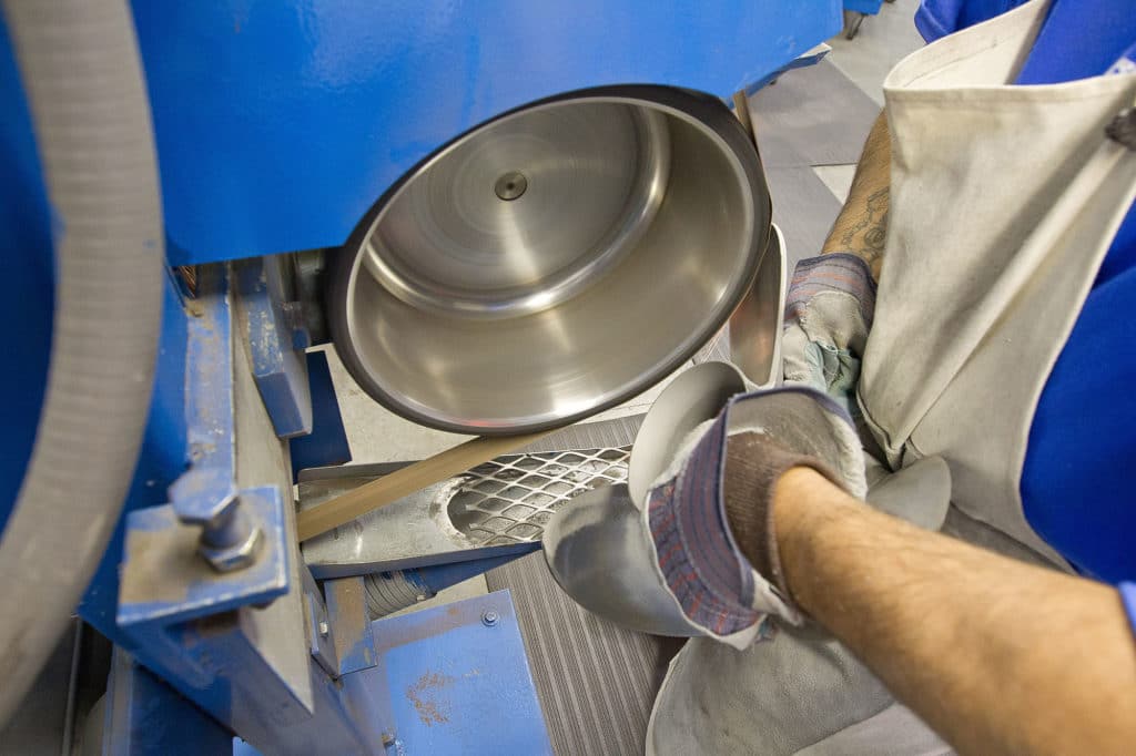 Yamaha outboard boat propeller being built