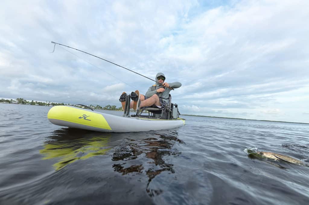 Catching a redfish from the iTrek 9 Ultralight
