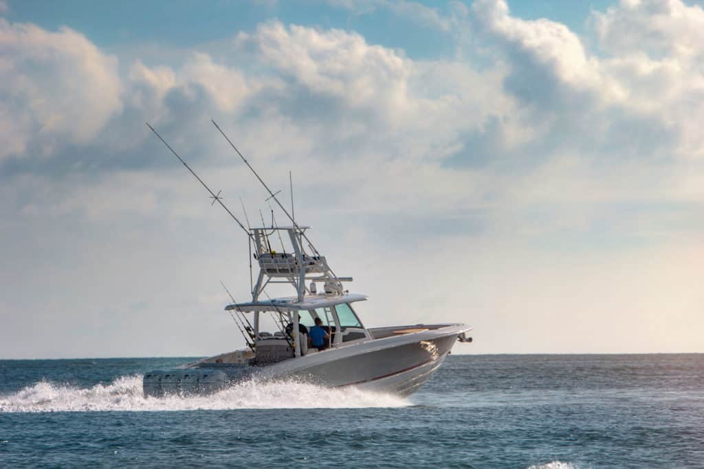 Boston Whaler 380 Outrage running offshore