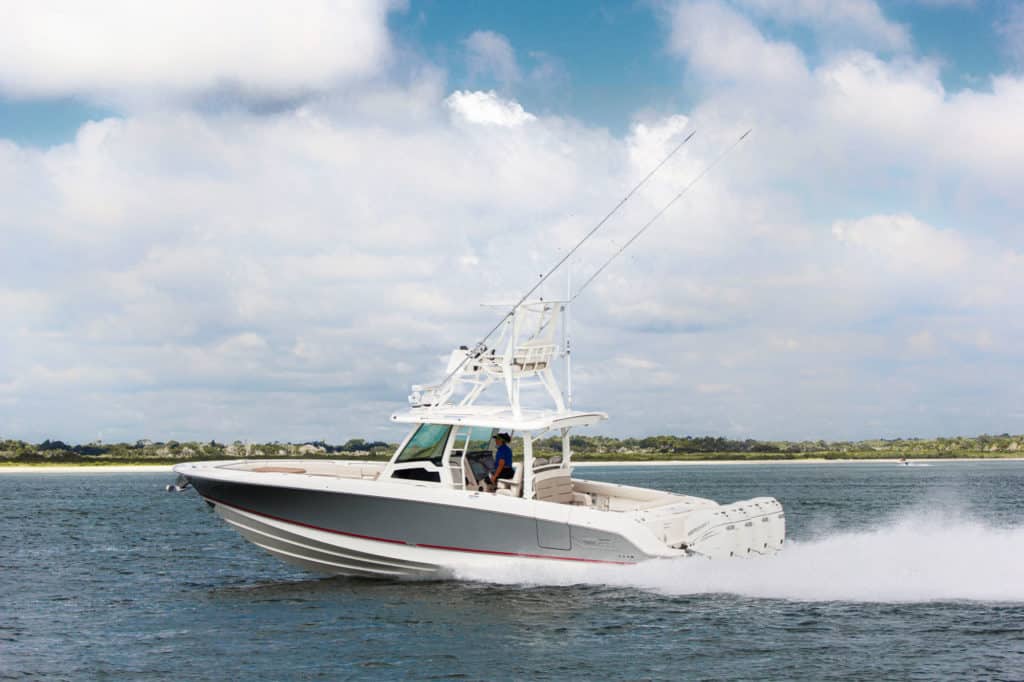 Boston Whaler 380 Outrage running inshore