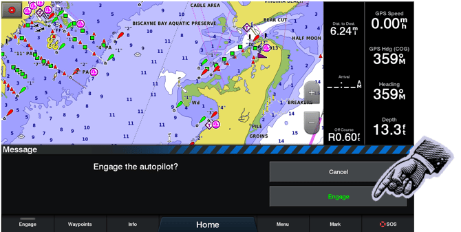 Click engage for the autopilot