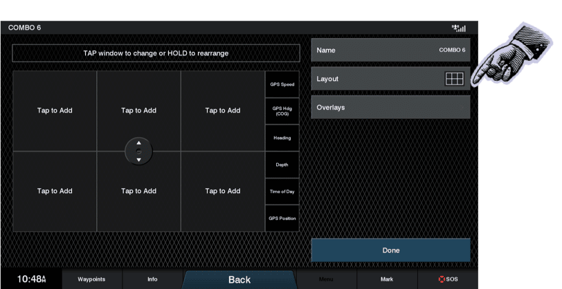 Tap each box to add what you want