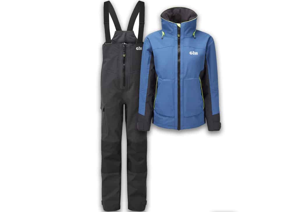 The Gill Women’s OS3 Coastal is a highly waterproof, durable foul-weather suit